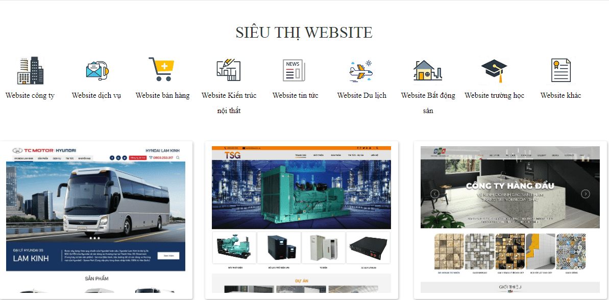 Siêu thị website mẫu ở Skyweb