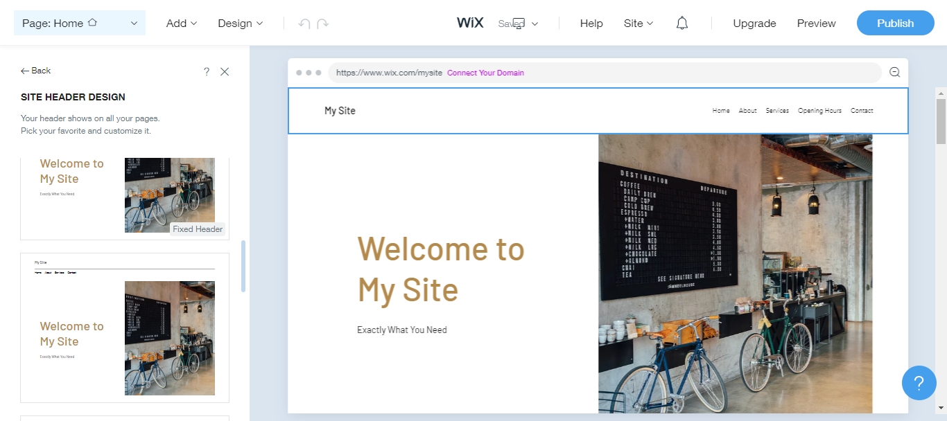 Tạo trang web với Wix