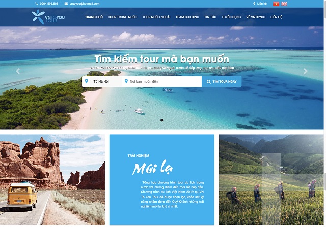 Thiết kế website công ty du lịch