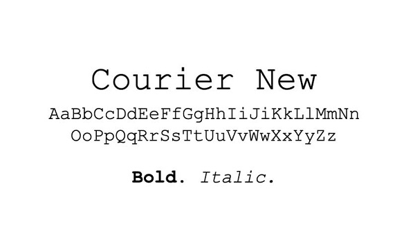 Courier New - Font chữ cho website khi thiết kế